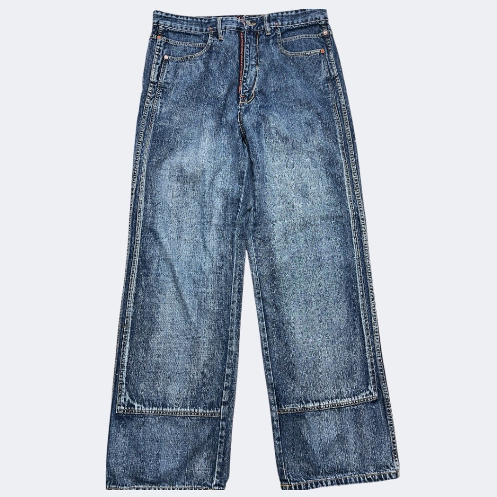 Vtg Meja Mikasa Jeans Men Blue Skater Streetwear Y2k Handcrafted Unique Hip Hop